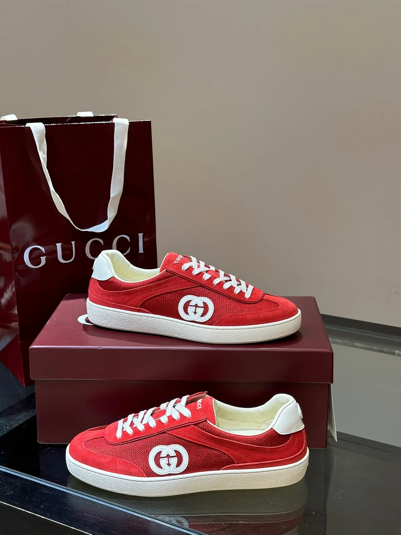 Gucci Tennis 1977 Rojo y Blanco Zapatillas Lifestyle 5