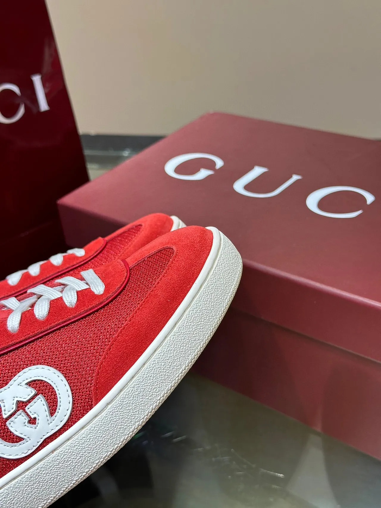 Gucci Tennis 1977 Rojo y Blanco Zapatillas Lifestyle 8