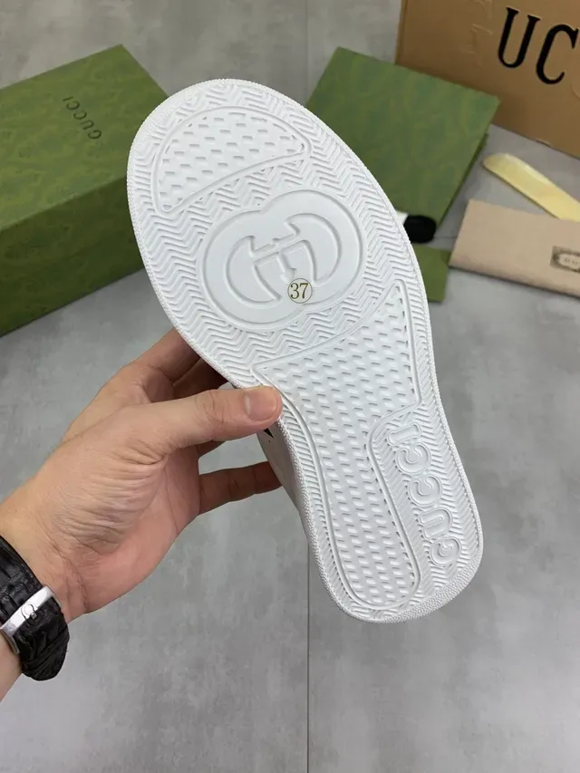Gucci Tennis 1977 White and Silver Web Stripe Lifestyle Sneakers 4