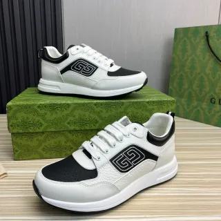 Gucci 白黑 皮革拼接 镂空脚趾 生活方式运动鞋