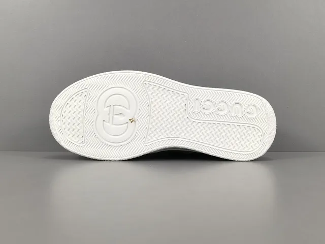 Gucci White Blue Color-Blocked Leather GG Monogram Canvas Lifestyle Sneakers 14