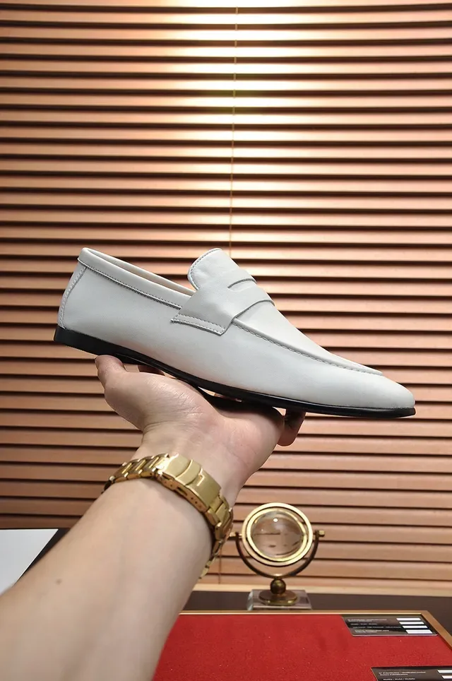Gucci সাদা চামড়া Penny Strap লুফার 7