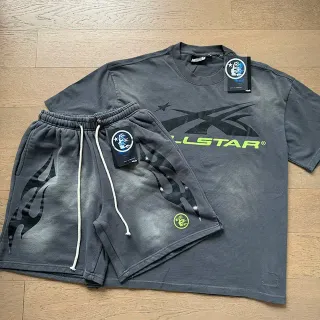 Hellstar Charcoal Gray Flame Graphic Tracksuit