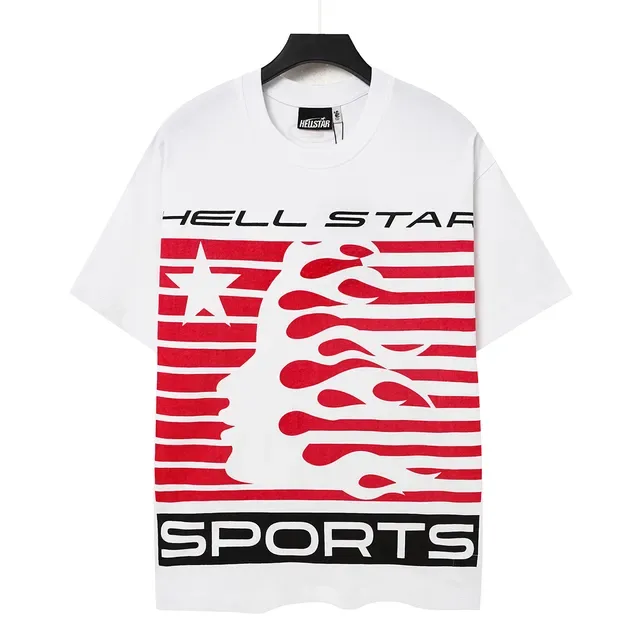 Hellstar 火焰图案印花白色T恤 3
