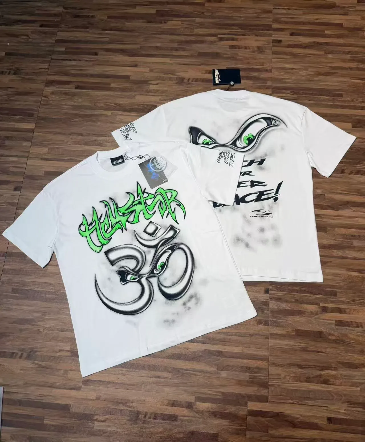 Hellstar Graphic Print Om Symbol T-Shirt 8
