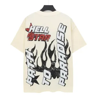 Hellstar Graphic Skull Flame Print Purple T-Shirt