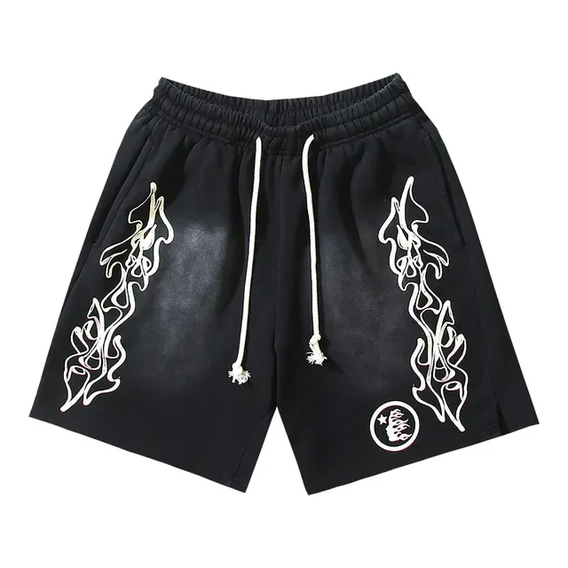 Hellstar Records Flame Graphic Acid Wash Tracksuit Noir 4