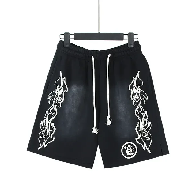 Hellstar Records Flame Graphic Acid Wash Tracksuit Noir 6