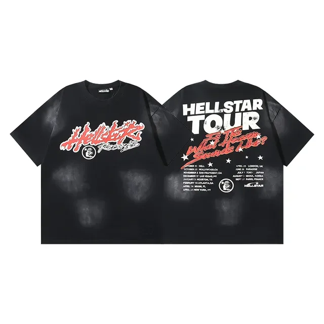 Hellstar Records Flame Graphic Acid Wash Tracksuit Noir 9