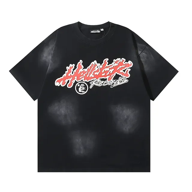Hellstar Records Flame Graphic Acid Wash Tracksuit Noir 10