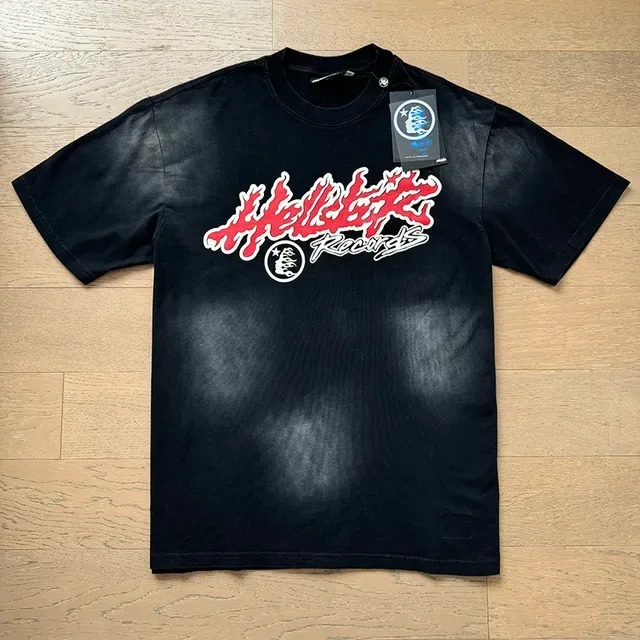 Hellstar Records Flame Graphic Acid Wash Tracksuit Noir 20