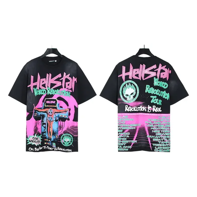 Camiseta gráfica oversized Hellstar Turnê da Revolução Mundial 4