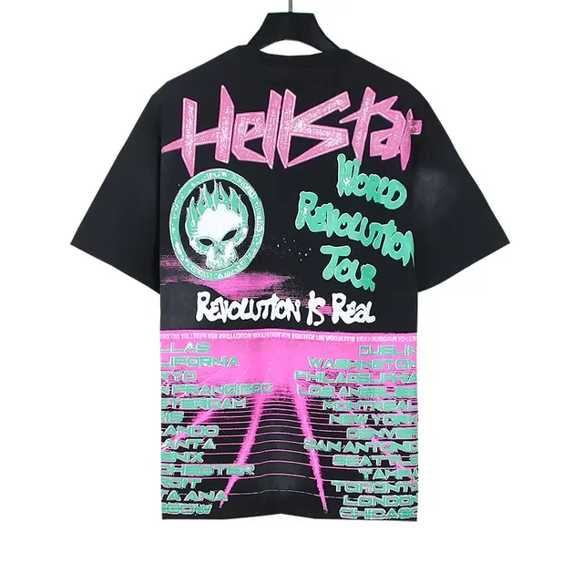 Camiseta gráfica oversized Hellstar Turnê da Revolução Mundial 6