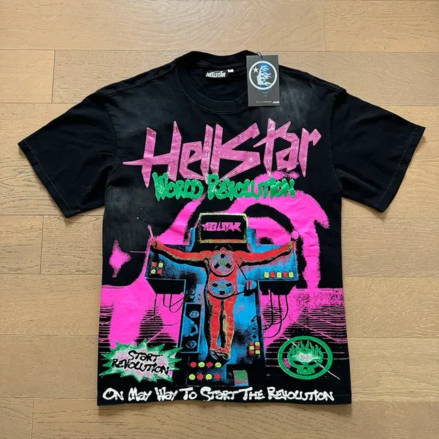 Camiseta gráfica oversized Hellstar Turnê da Revolução Mundial 8