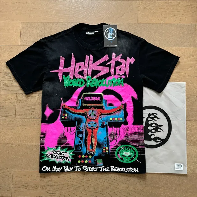 Camiseta gráfica oversized Hellstar Turnê da Revolução Mundial 9