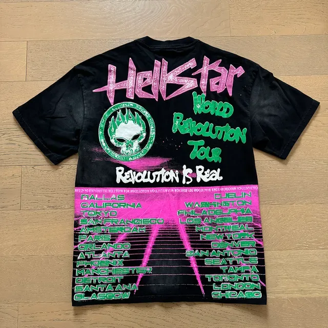 Camiseta gráfica oversized Hellstar Turnê da Revolução Mundial 10