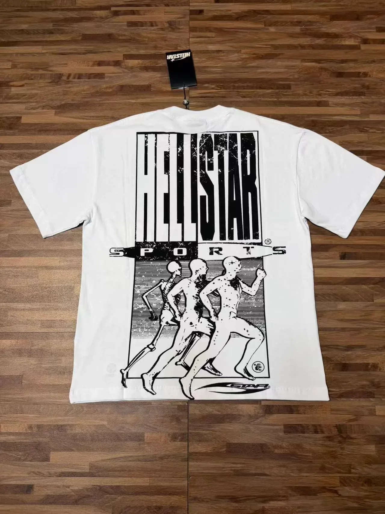 Hellstar XXL Sports Distressed Graphic Print White T-Shirt 6