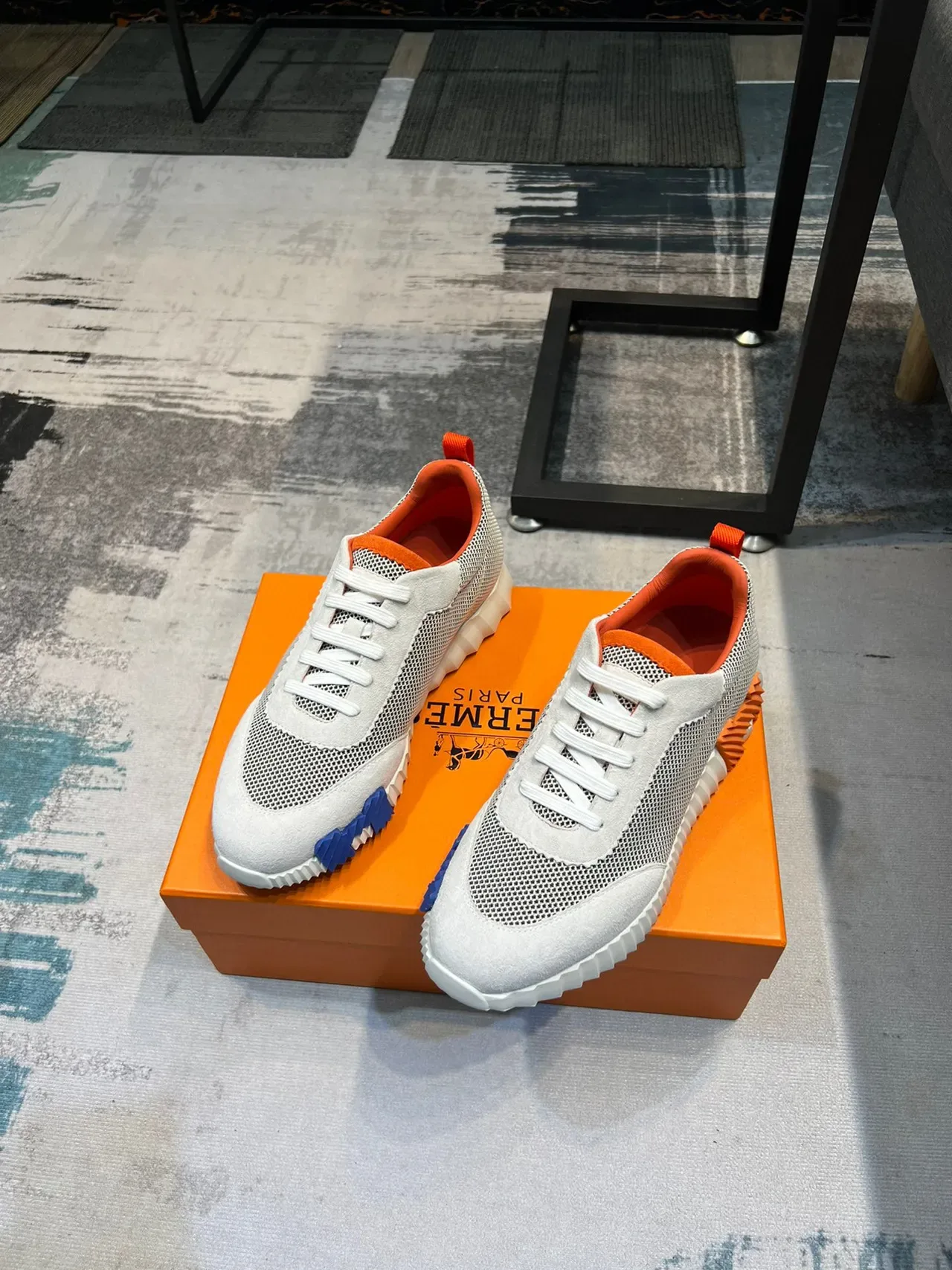 Hermès H-Ride Zapatillas Lifestyle Off-White y Naranja 5