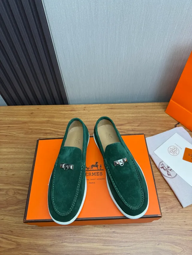 Hermès Oran Mocasin Verde Ante Horsebit Slip-On Mocasin 2