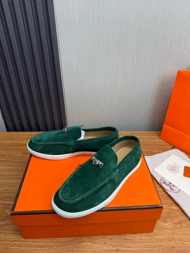 Hermès Oran Mocasin Verde Ante Horsebit Slip-On Mocasin 3