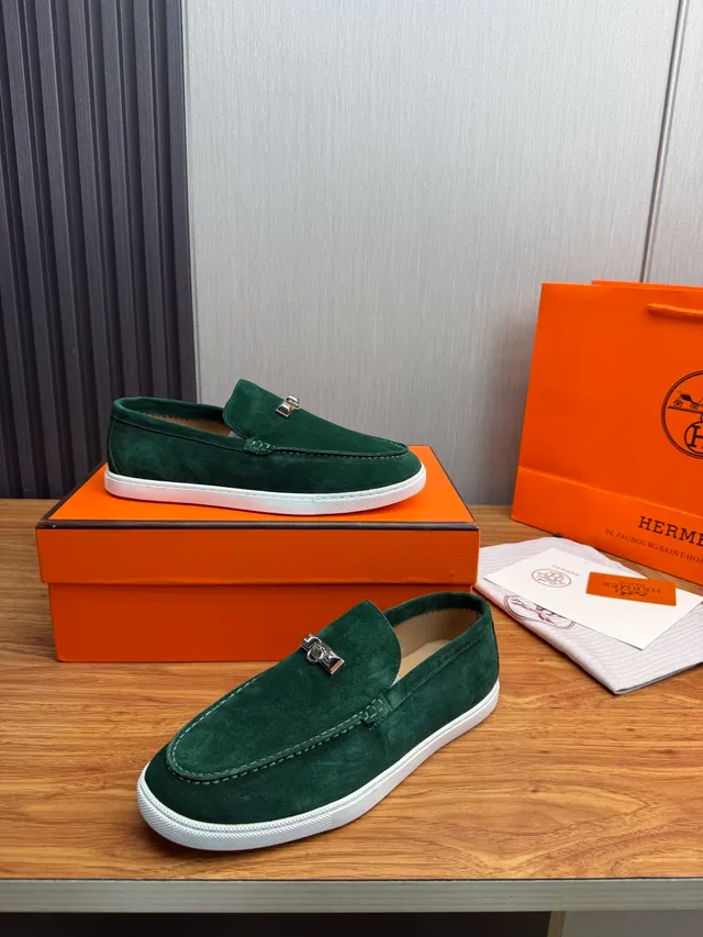 Hermès Oran Mocasin Verde Ante Horsebit Slip-On Mocasin 4