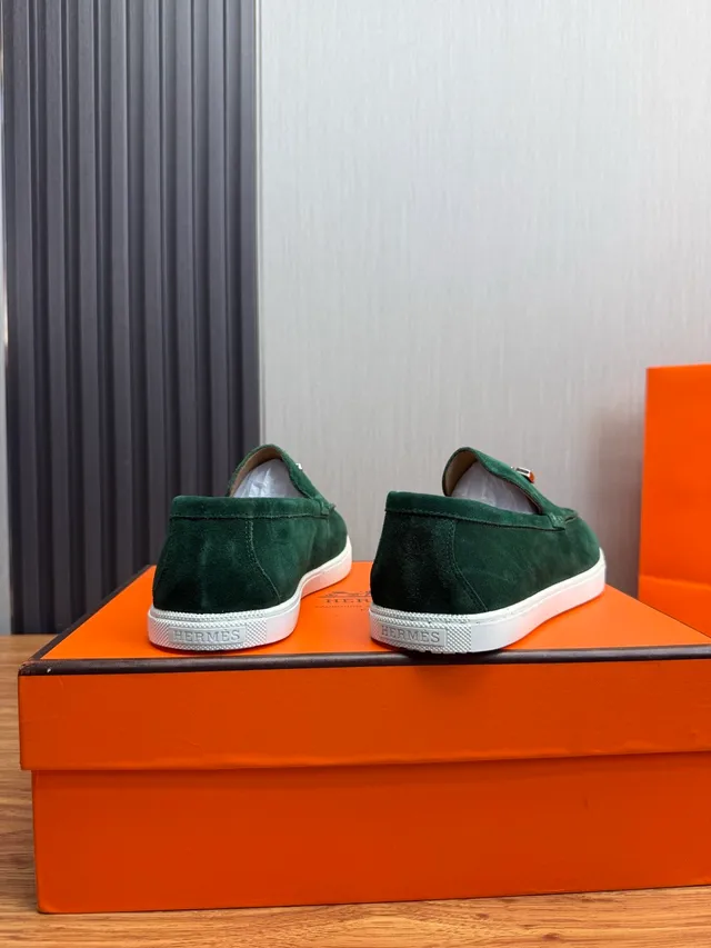 Hermès Oran Mocasin Verde Ante Horsebit Slip-On Mocasin 5