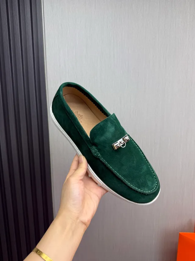 Hermès Oran Mocasin Verde Ante Horsebit Slip-On Mocasin 8