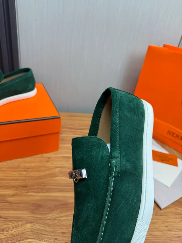 Hermès Oran Mocasin Verde Ante Horsebit Slip-On Mocasin 9