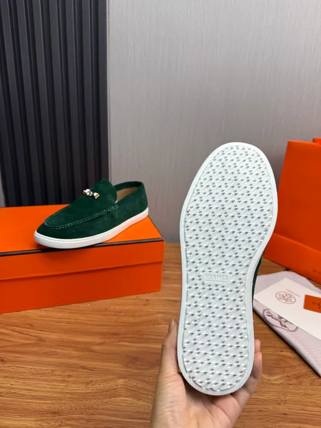 Hermès Oran Mocasin Verde Ante Horsebit Slip-On Mocasin 10