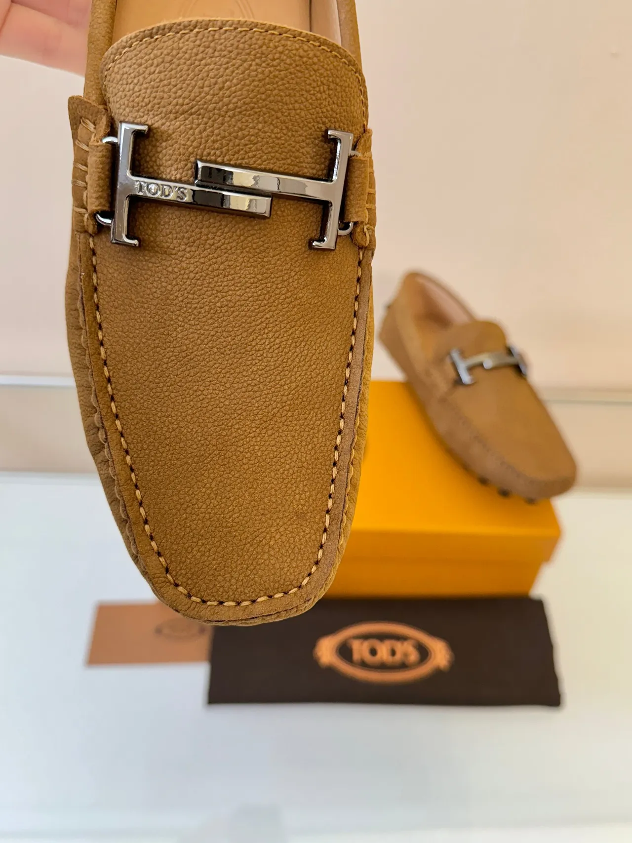 Hermès Oran لوفر بني جلد مقصوص ه-بار هاردوير لوفر 3