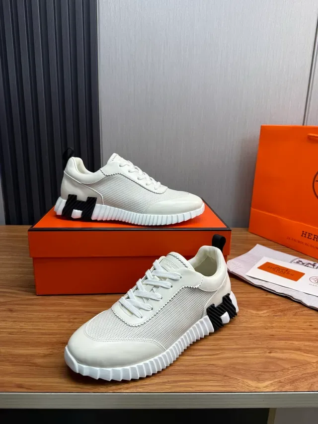 Hermès Oran Off-White and Black Lifestyle Sneakers 4