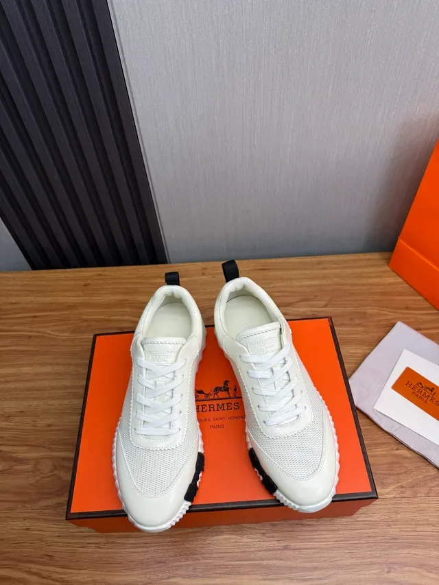 Hermès Oran Off-White and Black Lifestyle Sneakers 5