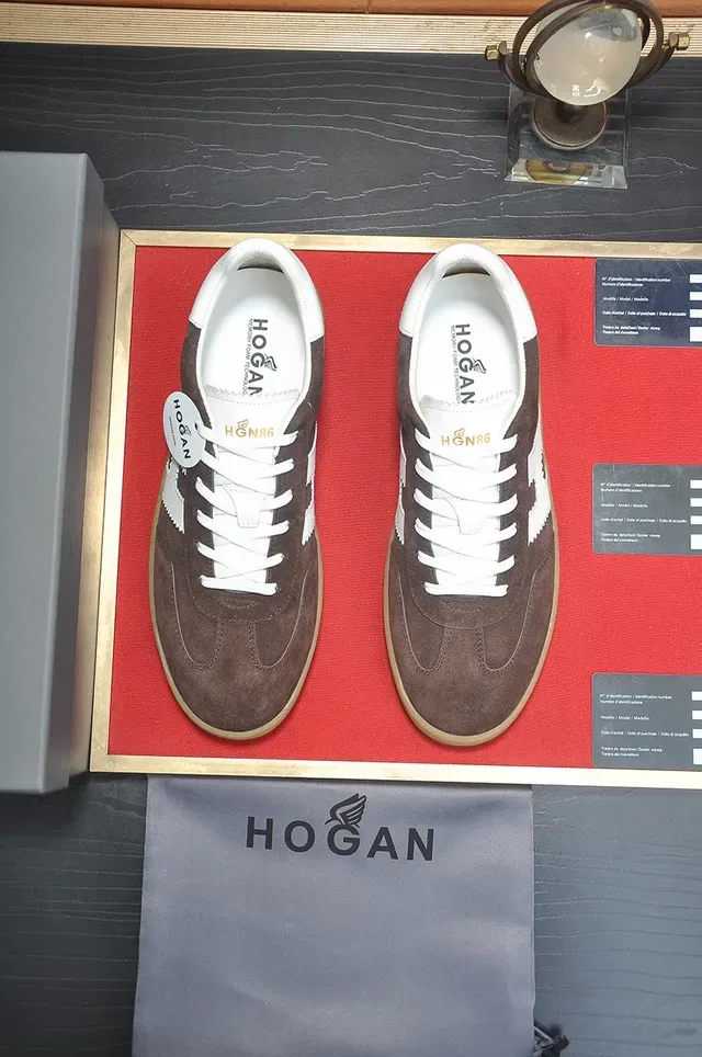 Hogan H-Series Tênis Lifestyle Marrom e Branco de Suede 3