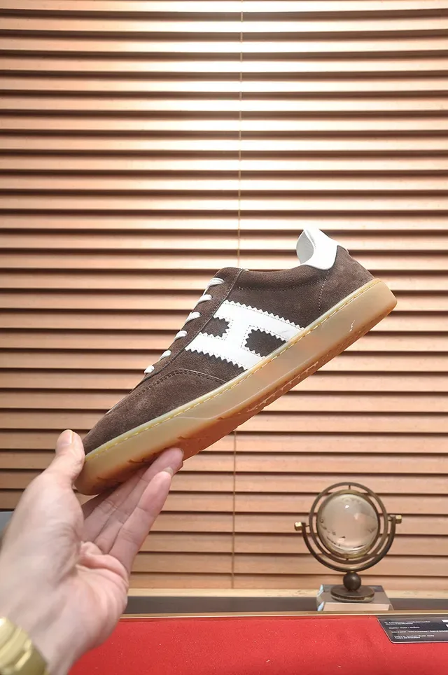 Hogan H-Series Tênis Lifestyle Marrom e Branco de Suede 6