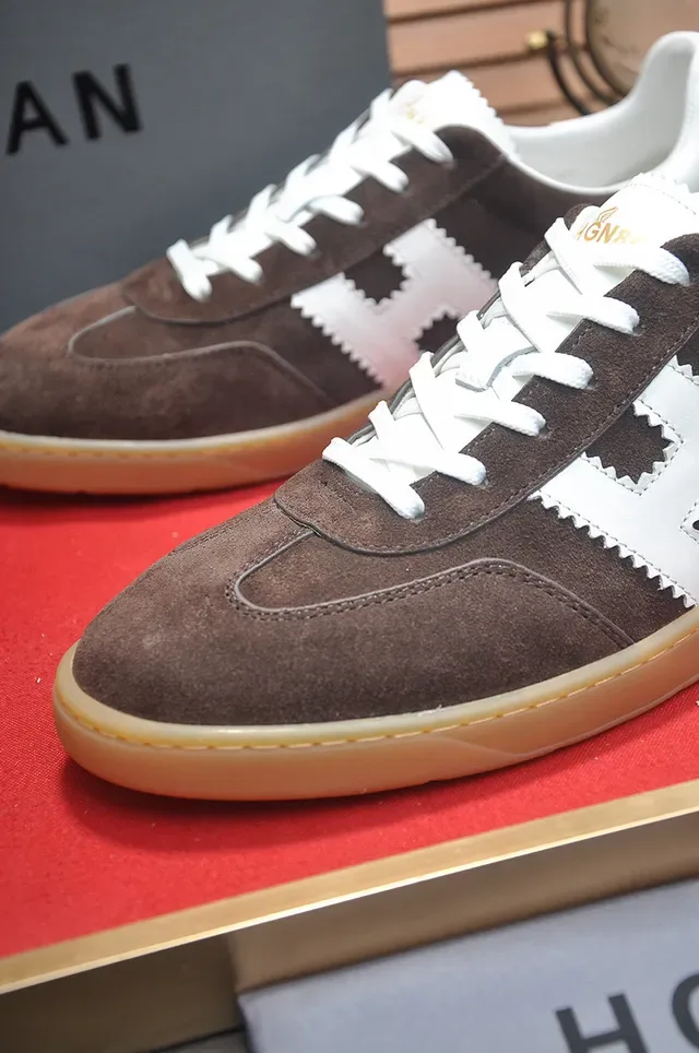 Hogan H-Series Tênis Lifestyle Marrom e Branco de Suede 8
