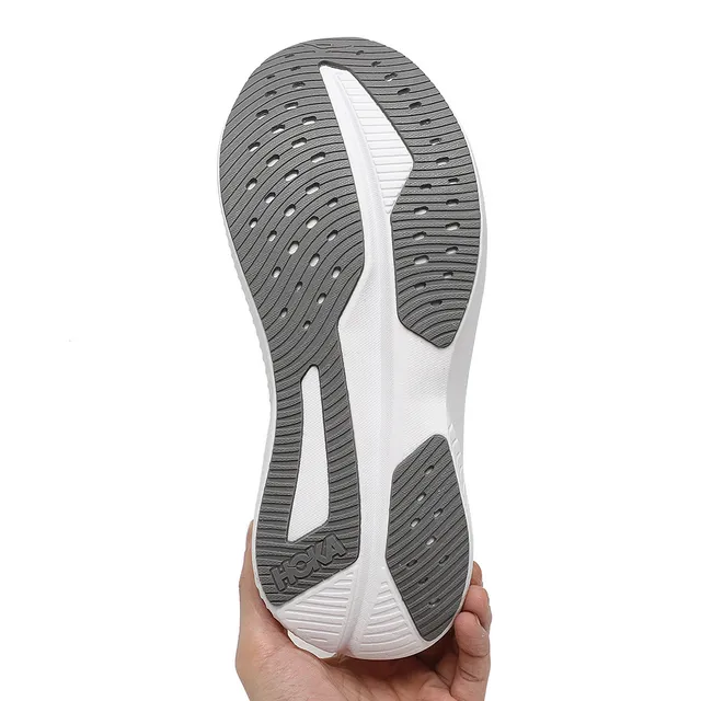 Hoka Mach 6 Beige Rosa Superior de Tejido Ingenieril Suela Media Esculpida Blanca Zapatillas de Running 8