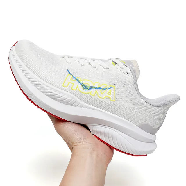 Hoka Mach 6 সাদা হলুদ নীল দৌড়ের জুতো 3