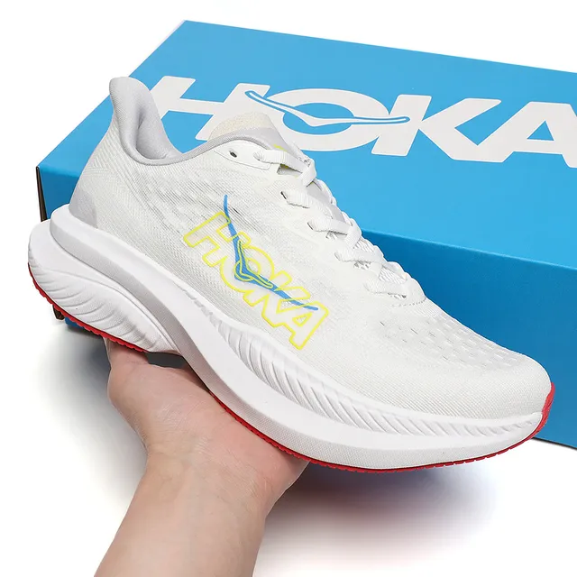 Hoka Mach 6 সাদা হলুদ নীল দৌড়ের জুতো 6