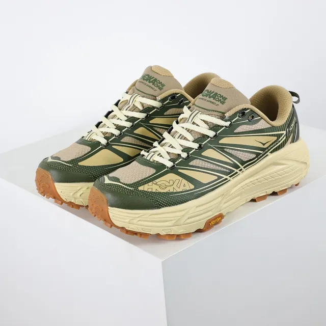 Hoka Mafate Speed 2 Olive Green Beige ट्रेल रनिंग जूते 2