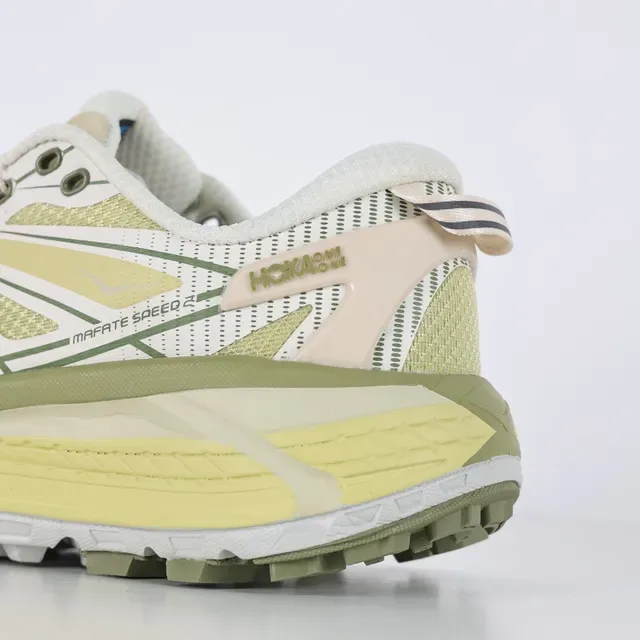 Hoka Mafate Speed أحذية الجري الوعرة Off-White و Pale Yellow 4