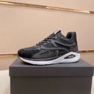 Hugo Boss Black Mesh and Suede Lifestyle Sneaker