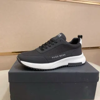 Hugo Boss 黑色白色网状-合成材质鞋面 对比中底 生活方式运动鞋