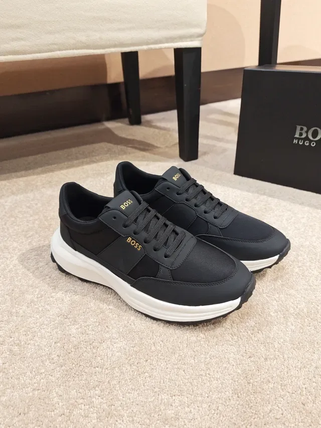 Hugo Boss 黑白 纺织鞋面 分层中底 运动鞋 5