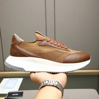 Hugo Boss Sneakers Lifestyle en Tricot et Cuir Marron
