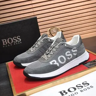 Hugo Boss Gray and White Logo Lifestyle Sneakers