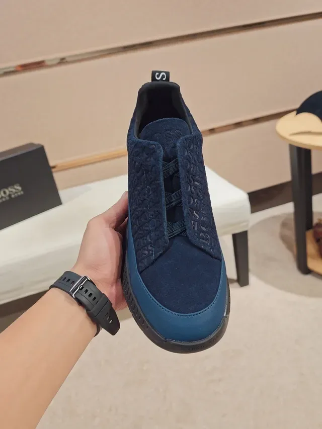 Hugo Boss 海军蓝 Logo 压花 拖鞋式休闲运动鞋 5