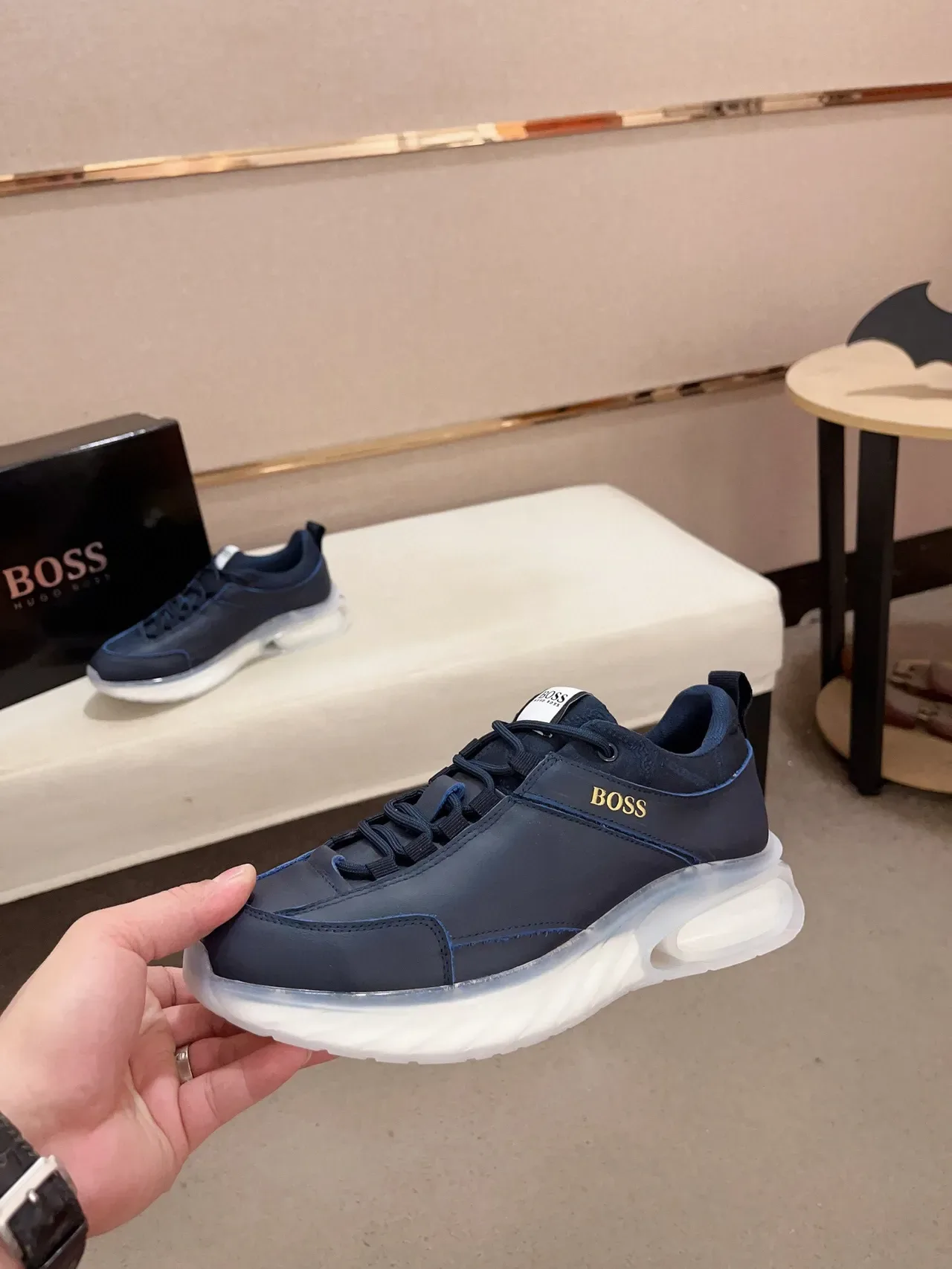 Hugo Boss নীল সোনালি লোগো জীবনধারা স্নিকার্স 3