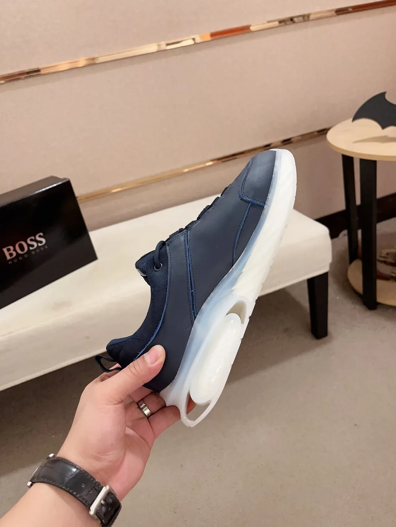 Hugo Boss নীল সোনালি লোগো জীবনধারা স্নিকার্স 5