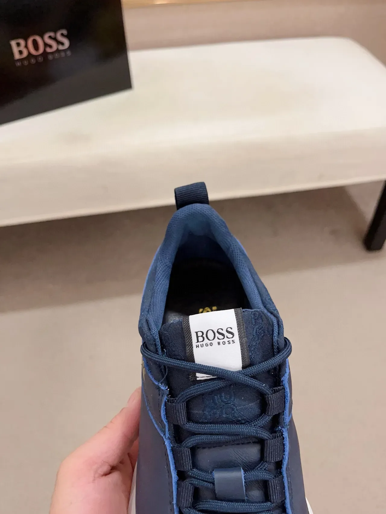 Hugo Boss নীল সোনালি লোগো জীবনধারা স্নিকার্স 6