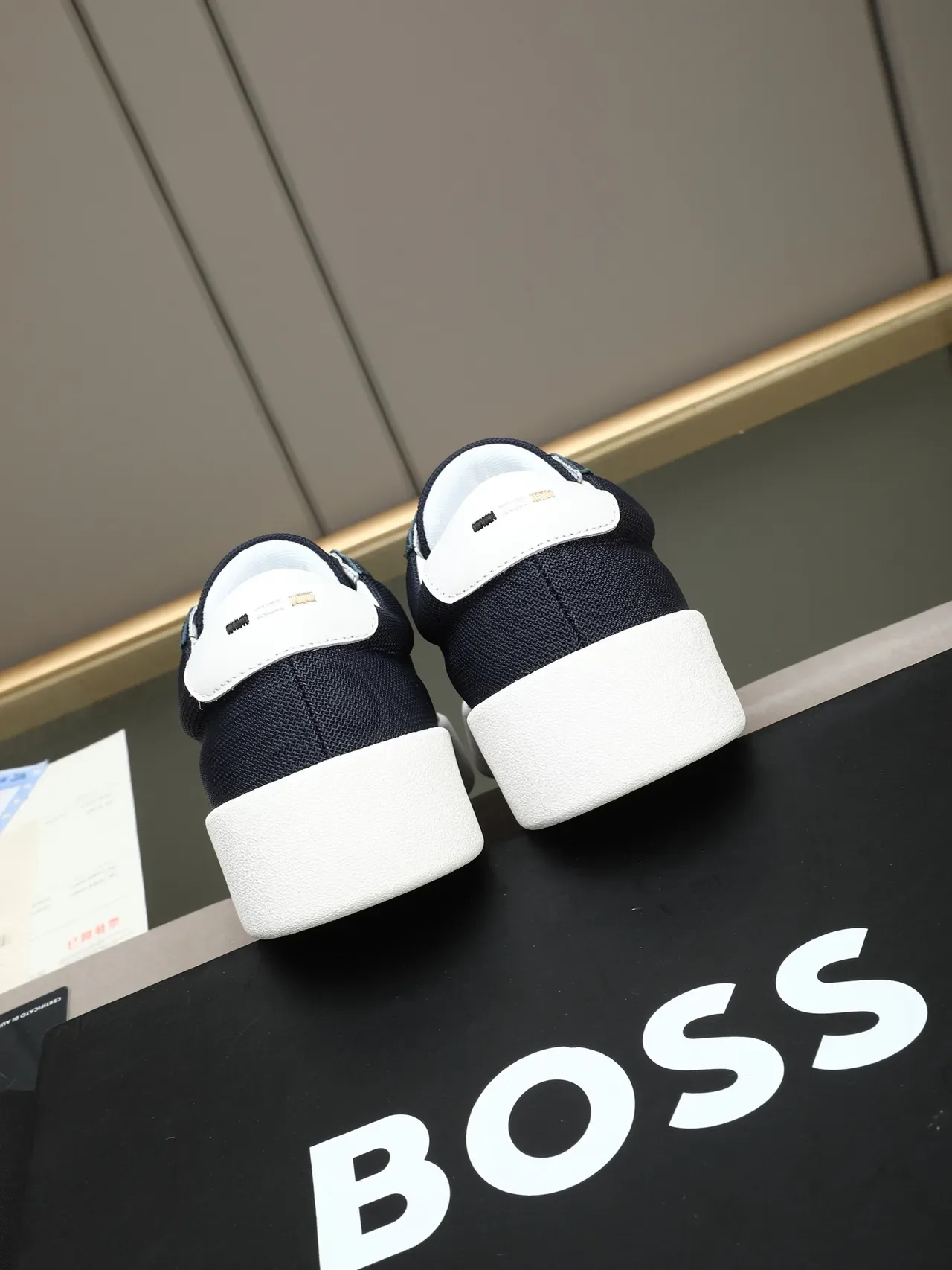 Hugo Boss Zapatillas Lifestyle Navy White Malla Y Cuero Suela Plataforma 3